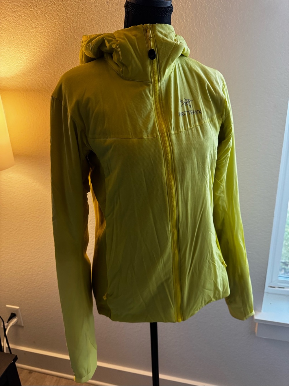Arc'teryx Women's Lime Green Hooded Shell Jacket